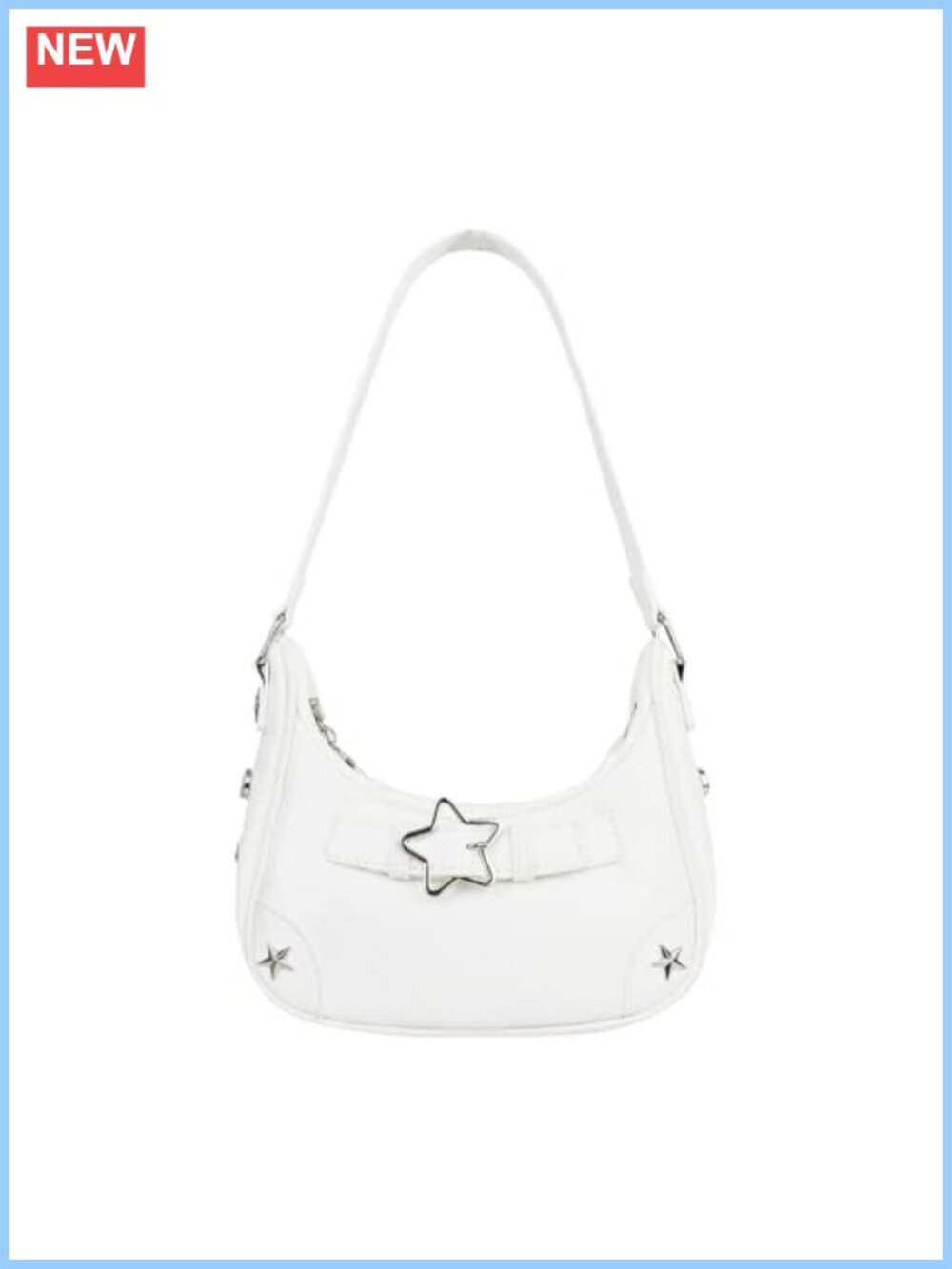 Small Underarm Shoulder Bag PU Leather Y2K Star Pattern Mini Crescent Purse